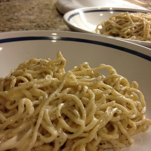Cacio e pepe finished