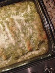 Chicken enchiladas in the pan