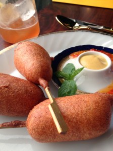 Chinese sausage corn dogs.